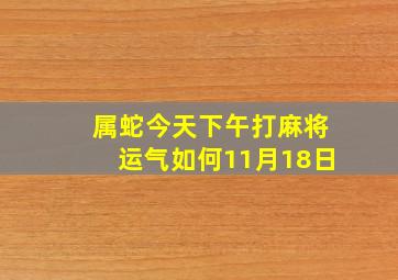 属蛇今天下午打麻将运气如何11月18日