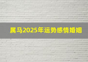 属马2025年运势感情婚姻