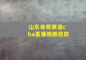 山东体育频道cba直播视频回放