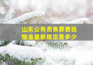 山东公务员丧葬费抚恤金最新规定是多少