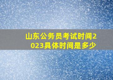 山东公务员考试时间2023具体时间是多少