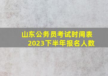 山东公务员考试时间表2023下半年报名人数