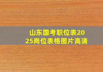 山东国考职位表2025岗位表格图片高清