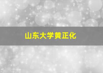 山东大学黄正化