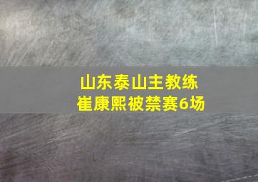 山东泰山主教练崔康熙被禁赛6场