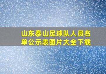 山东泰山足球队人员名单公示表图片大全下载