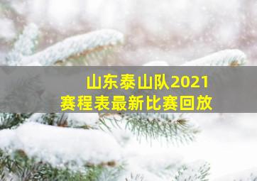 山东泰山队2021赛程表最新比赛回放