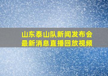 山东泰山队新闻发布会最新消息直播回放视频