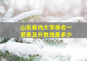 山东省内大学排名一览表及分数线是多少