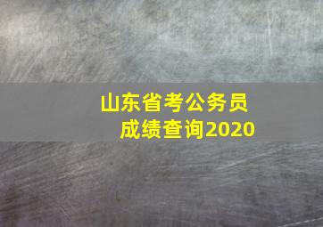 山东省考公务员成绩查询2020