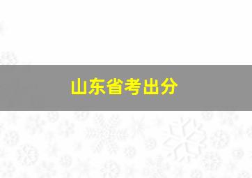 山东省考出分