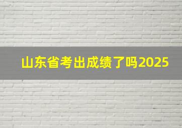 山东省考出成绩了吗2025