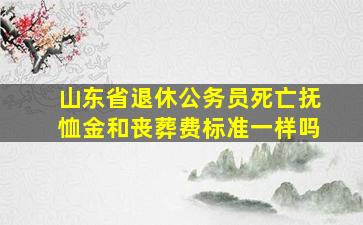 山东省退休公务员死亡抚恤金和丧葬费标准一样吗