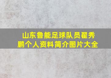 山东鲁能足球队员翟秀鹏个人资料简介图片大全