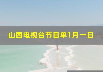 山西电视台节目单1月一日