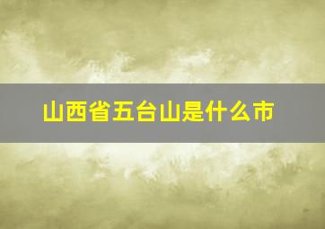 山西省五台山是什么市