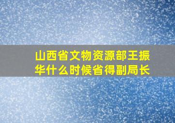 山西省文物资源部王振华什么时候省得副局长