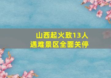 山西起火致13人遇难景区全面关停