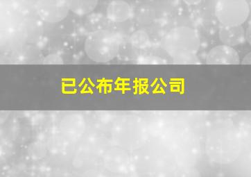 已公布年报公司