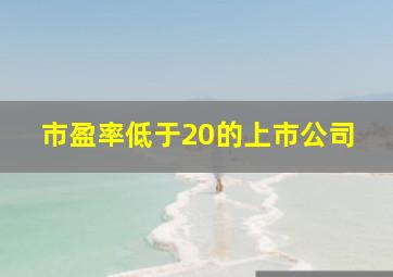 市盈率低于20的上市公司