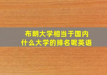 布朗大学相当于国内什么大学的排名呢英语