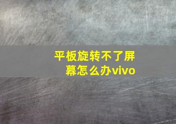 平板旋转不了屏幕怎么办vivo