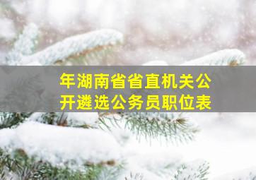 年湖南省省直机关公开遴选公务员职位表