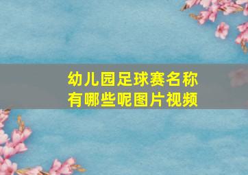 幼儿园足球赛名称有哪些呢图片视频