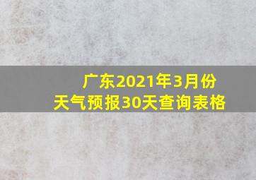 广东2021年3月份天气预报30天查询表格