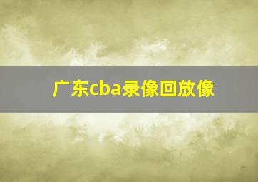 广东cba录像回放像