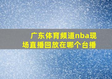 广东体育频道nba现场直播回放在哪个台播