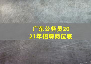 广东公务员2021年招聘岗位表