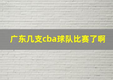 广东几支cba球队比赛了啊