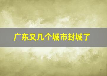 广东又几个城市封城了