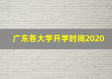 广东各大学开学时间2020