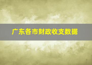 广东各市财政收支数据