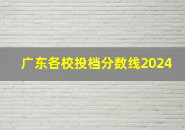 广东各校投档分数线2024