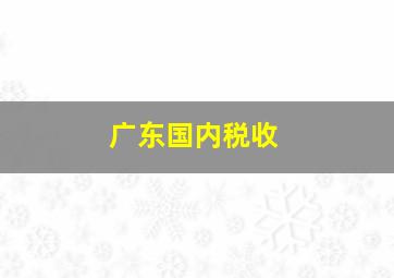 广东国内税收