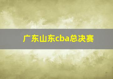 广东山东cba总决赛