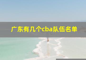 广东有几个cba队伍名单