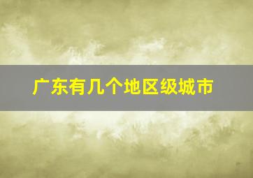 广东有几个地区级城市