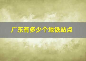 广东有多少个地铁站点