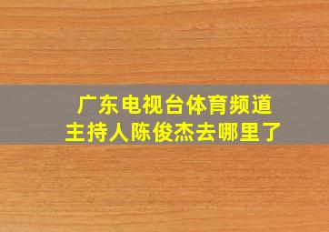 广东电视台体育频道主持人陈俊杰去哪里了