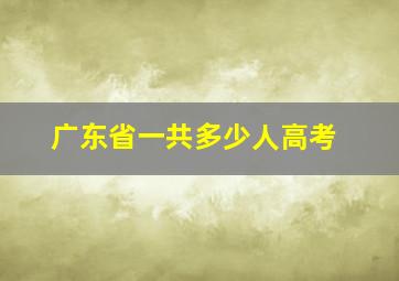 广东省一共多少人高考