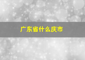 广东省什么庆市