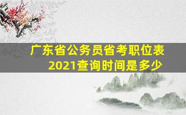 广东省公务员省考职位表2021查询时间是多少