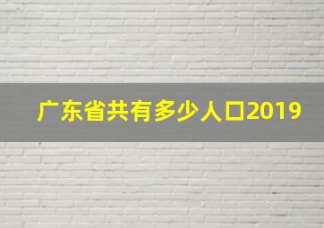 广东省共有多少人口2019