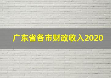 广东省各市财政收入2020