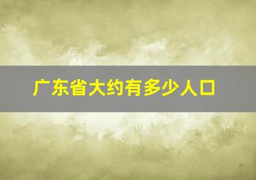 广东省大约有多少人口