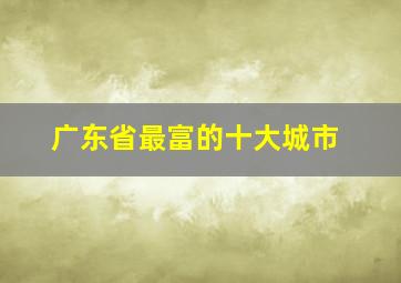 广东省最富的十大城市